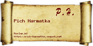 Pich Harmatka névjegykártya